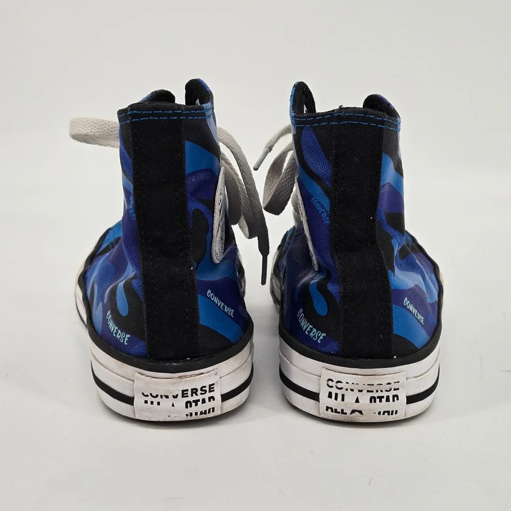 Converse Chuck Taylor All Star High Top Blue Camo Youth Sneakers Size 3